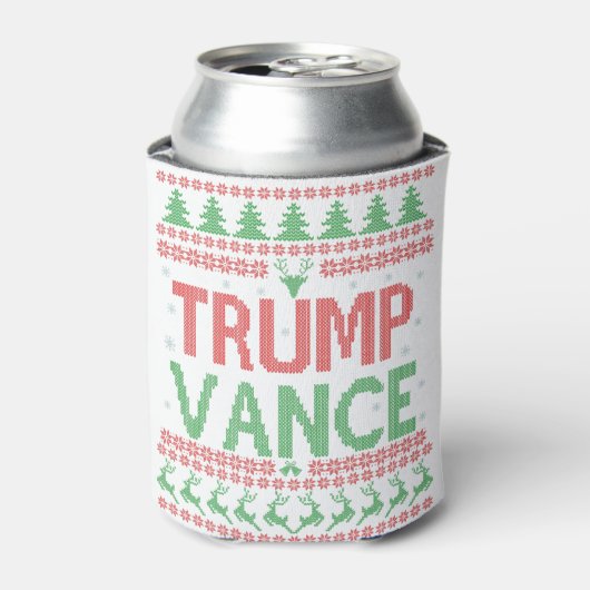 トランプヴァンス共和党の醜いクリスマスセータークリスマス 缶クーラー (缶正面)