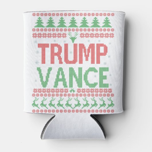 トランプヴァンス共和党の醜いクリスマスセータークリスマス 缶クーラー (正面)