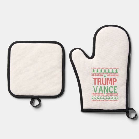 トランプヴァンス共和党の醜いクリスマスセータークリスマス 鍋つかみ&鍋敷きセット (正面)