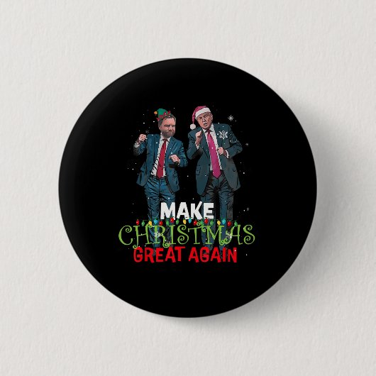 トランプヴァンス再素晴らし度クリスマスを作るパパの家 缶バッジ (正面)