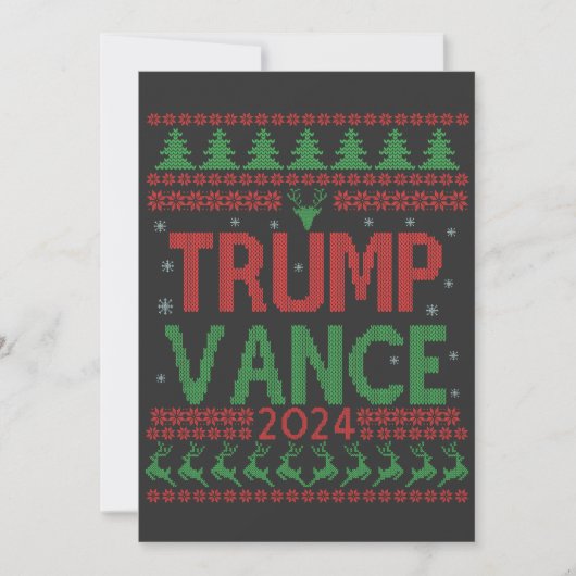 トランプヴァンス選挙醜いクリスマスセーター サンキューカード (正面)