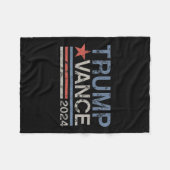 トランプヴァンス2024レトロストライプトランプジェドヴァンス フリースブランケット (正面(横))