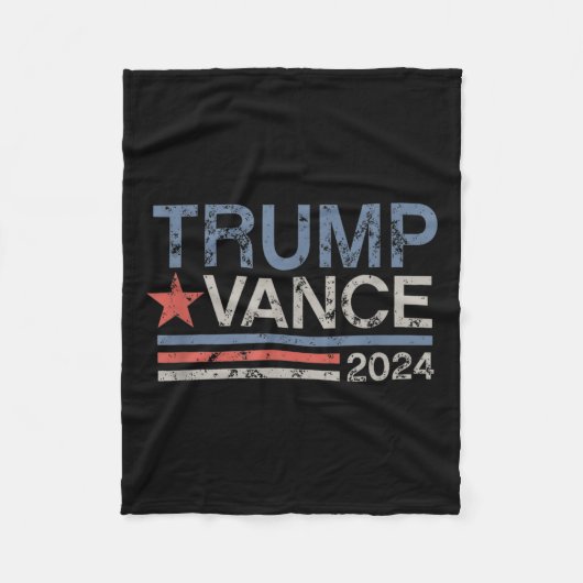 トランプヴァンス2024レトロストライプトランプジェドヴァンス フリースブランケット (正面)