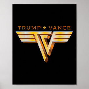 トランプヴァンスTvロッカー金ゴールドロゴヴィンテージトランプバン ポスター