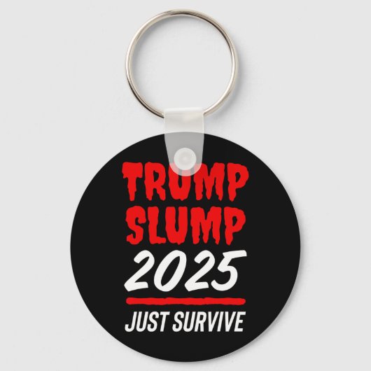 トランプ不調2025 なんとか生き延びろ - 真紅の株式市場 キーホルダー (正面)