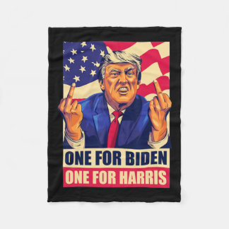 トランプ中指バイデン氏ハリスアメリカ共和国 フリースブランケット