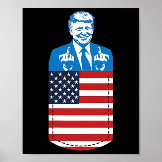 トランプ中指ポケット2020選挙USA共和党 ポスター (正面)