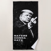 トランプ中指2026ミーム面白い ビーチタオル (正面)