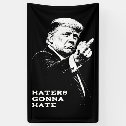 トランプ中指2026ミーム面白い 横断幕 (縦)