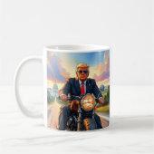 トランプ乗用オートバイUSキャピトルワシントンDC コーヒーマグカップ (左)