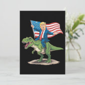 トランプ乗馬恐竜Tレックスアメリカ国旗 招待状 (スタンド正面)