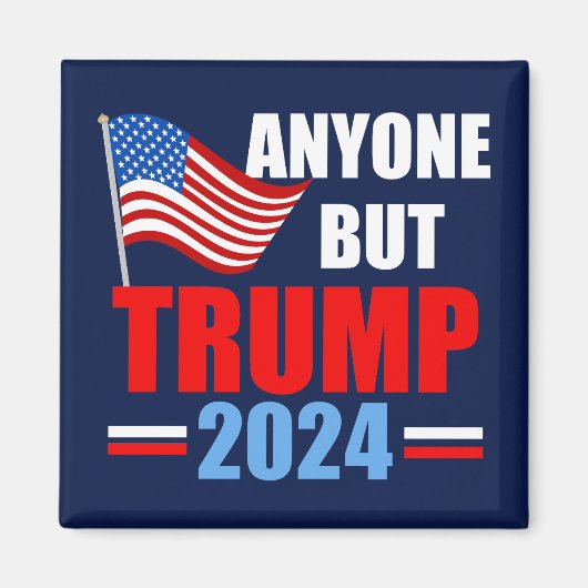 トランプ以外の誰もが2024政治的おもしろい青 マグネット (正面)