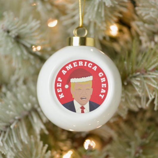 トランプ保アメリカ素晴らしクリスマスボールオーナメント セラミックボールオーナメント (ツリー)