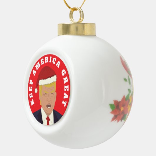トランプ保アメリカ素晴らしクリスマスボールオーナメント セラミックボールオーナメント (右)
