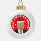 トランプ保アメリカ素晴らしクリスマスボールオーナメント セラミックボールオーナメント (正面)