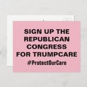 トランプ保護ケア会議に参加気に ポストカード (正面/裏面)