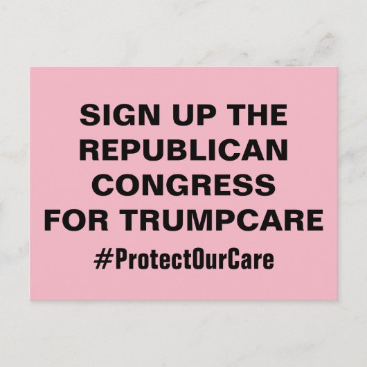 トランプ保護ケア会議に参加気に ポストカード (正面)