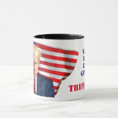トランプ公式マグショットとアメリカ国旗 マグカップ (中央)