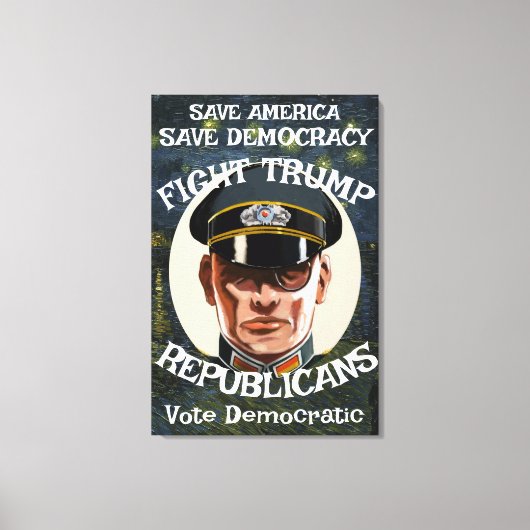 トランプ共和党パーティー結婚大学院退職者のWH キャンバスプリント (正面)