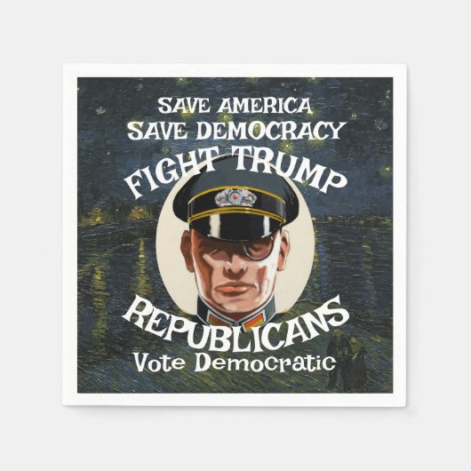 トランプ共和党パーティー結婚大学院退職者のWH スタンダードカクテルナプキン (正面)