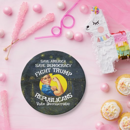 トランプ共和党パーティー誕生日ホリデーボーイズ女の子 ペーパープレート (パーティー)