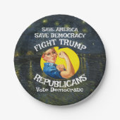 トランプ共和党パーティー誕生日ホリデーボーイズ女の子 ペーパープレート (正面)