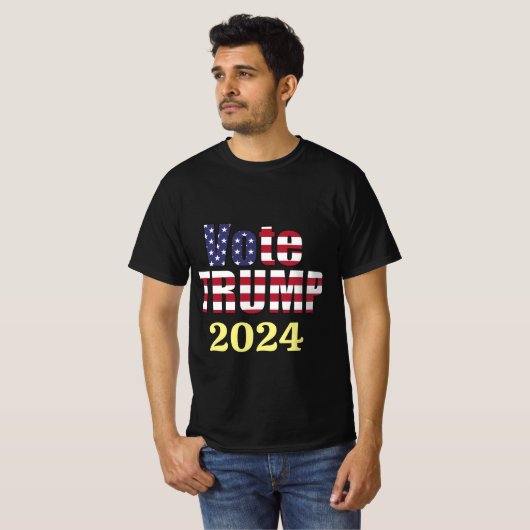 トランプ共和党大統領2024年アメリカ素晴らしに投票 Tシャツ (正面フル)