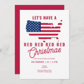 トランプ共和党支持者が赤いクリスマスを持っている 招待状 (正面/裏面)