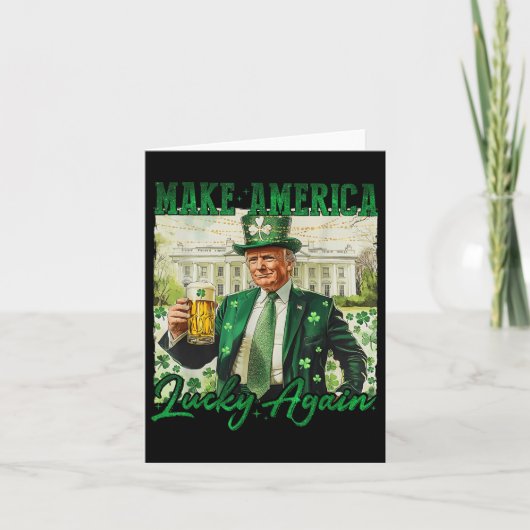 トランプ再びアメリカを幸運にするSt patricks day社 カード (正面)