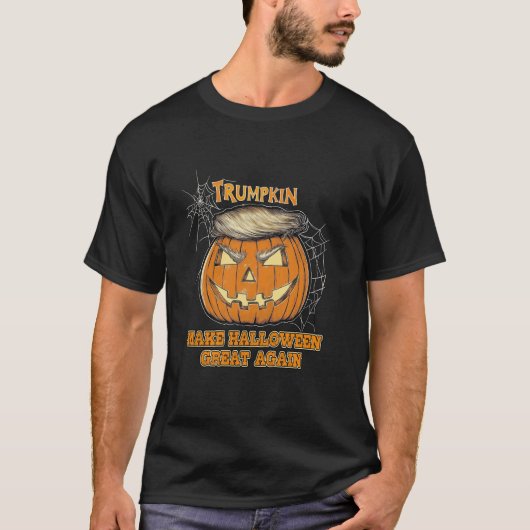 トランプ再びハロウィンを作素晴らしるトランプキンおもしろいプ Tシャツ (正面)