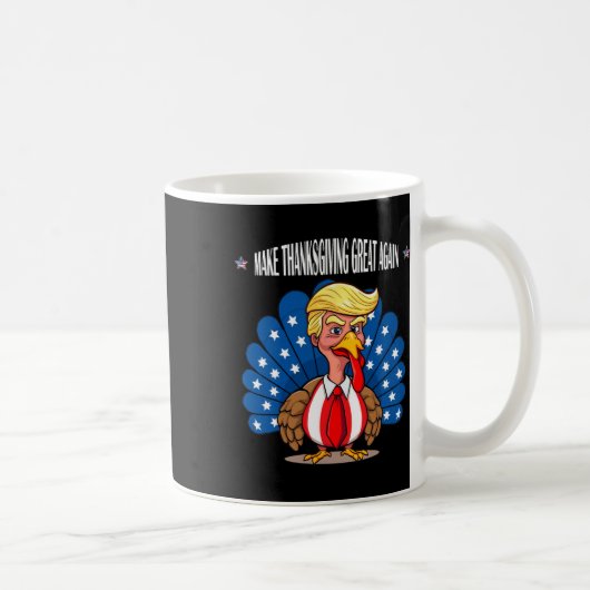 トランプ再び七面鳥素晴らしの日のアプリを感謝作る コーヒーマグカップ (右)