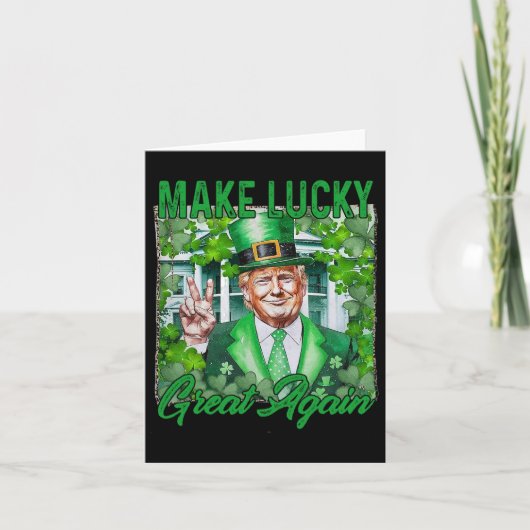 トランプ再び幸運素晴らしSt patricks day カード (正面)