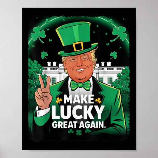 トランプ再び幸運素晴らしSt patricks day ポスター (正面)