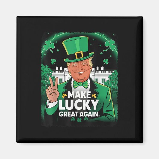 トランプ再び幸運素晴らしSt patricks day マグネット (正面)