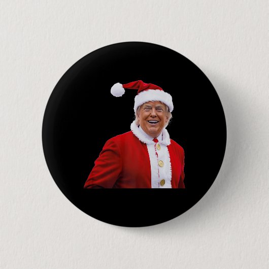 トランプ再び素晴らしクリスマスを作るサンタトランプ 缶バッジ (正面)