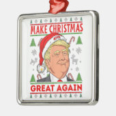 トランプ再び素晴らしクリスマスを作る メタルオーナメント (左)