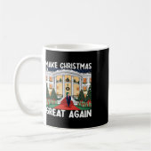 トランプ再び素晴らしクリスマスパジャおもしろいマ コーヒーマグカップ (左)