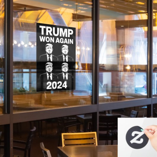 トランプ再勝 2024年 選挙 就任式 日 47  ウィンドウサイン (レストラン窓)