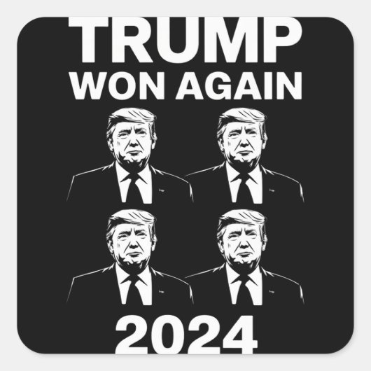 トランプ再勝 2024年 選挙 就任式 日 47  スクエアシール (正面)