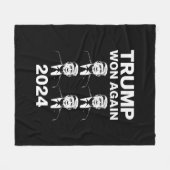 トランプ再勝 2024年 選挙 就任式 日 47 フリースブランケット (正面(横))