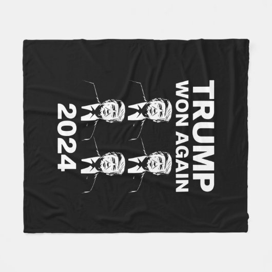 トランプ再勝 2024年 選挙 就任式 日 47 フリースブランケット (正面(横))