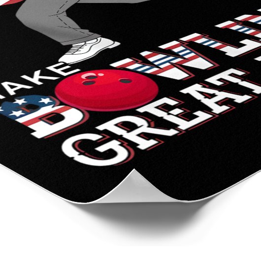 トランプ再素晴らし度ボーリングおもしろい- Patriotic B ポスター (角)
