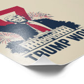 トランプ再選 2024年選挙 大統領 47代目 フォトプリント            (角)