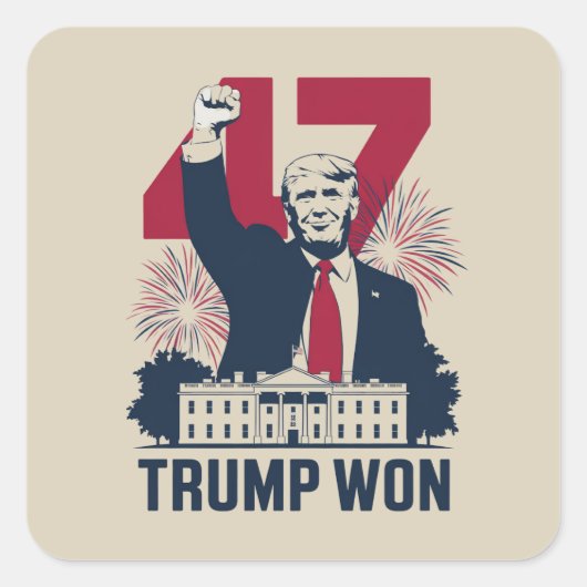 トランプ再選 2024年 大統領 47代目  スクエアシール (正面)