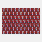 トランプ写真 | トランプ吹のバブルガムクリスマス ラッピングペーパーシート (正面)