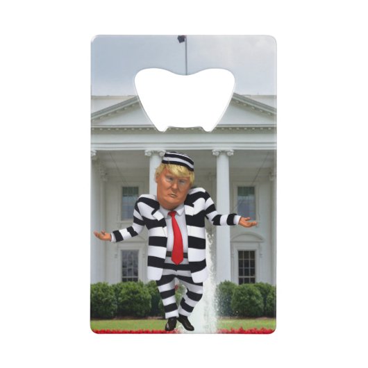 トランプ刑務所衣服 クレジットカード栓抜き (正面)