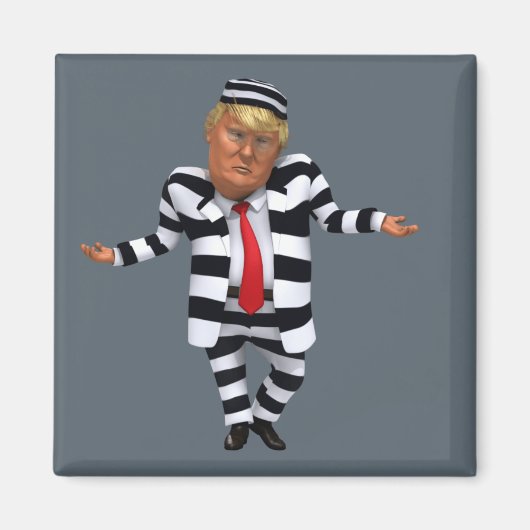 トランプ刑務所衣服 マグネット (正面)