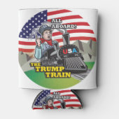 トランプ列車に乗り込み!!!米国ナショナリズムMAGA 缶クーラー (正面)