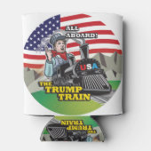 トランプ列車に乗り込み!!!米国ナショナリズムMAGA 缶クーラー (裏面)