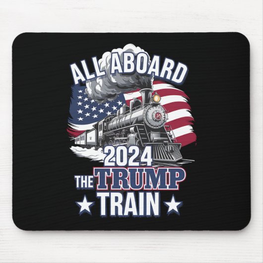 トランプ列車に全員乗車 トランプ 2024 愛国 アメリカ マウスパッド (正面)